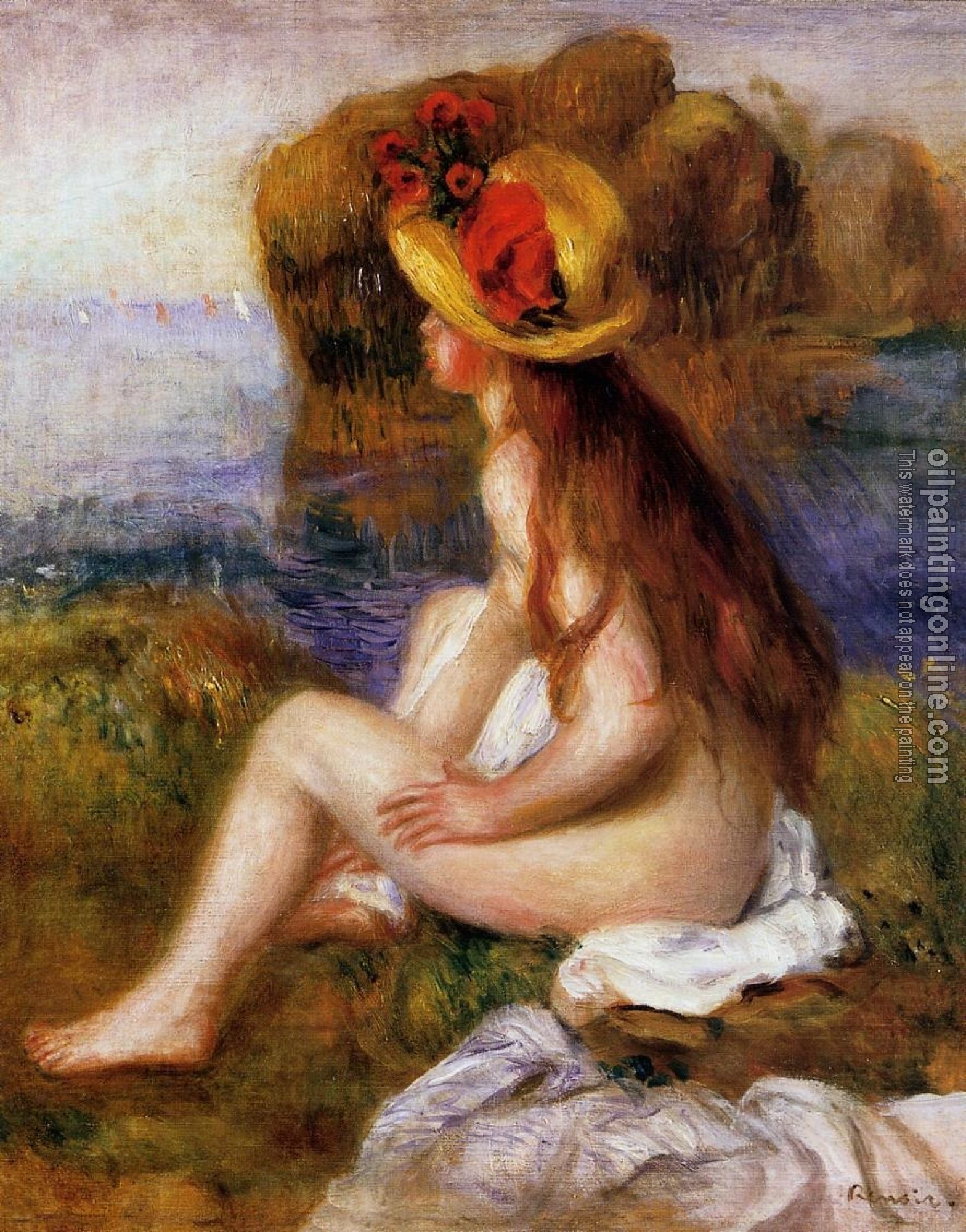 Renoir, Pierre Auguste - Nude in a Straw Hat